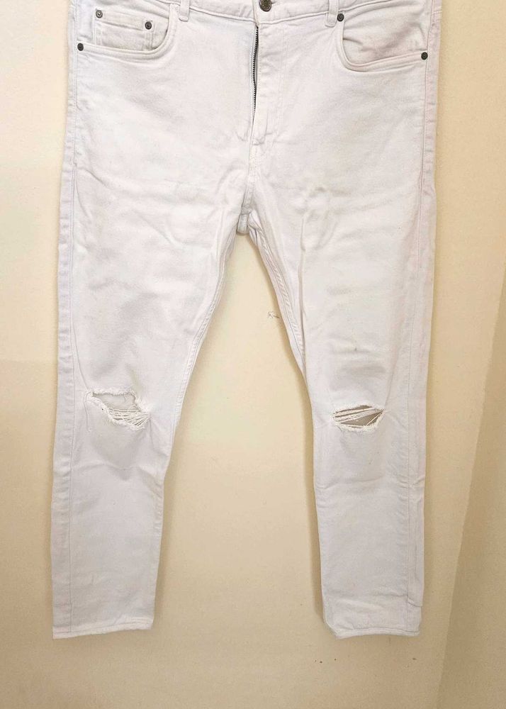 Ripped White Jeans