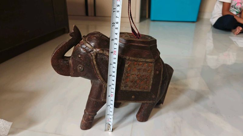 Vintage Wooden Elephant Decor