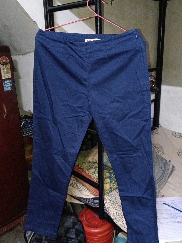 Classic Blue Cotton Trousers