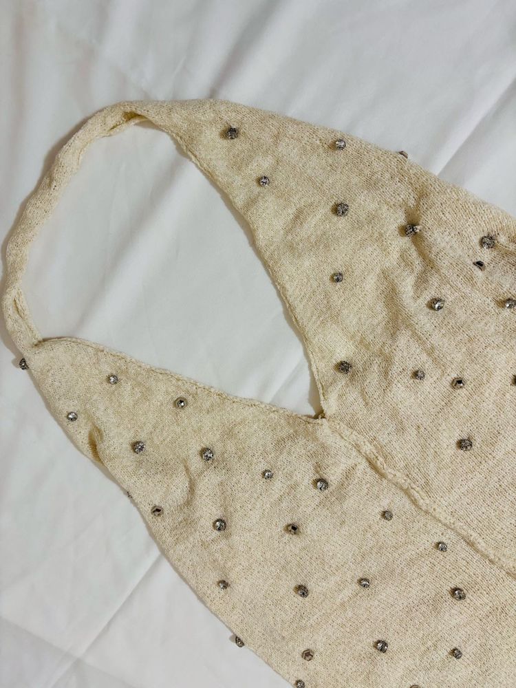 Beaded Halter Neck Top