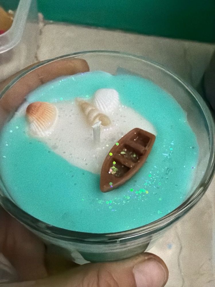 Handmade Beach Themed Candle