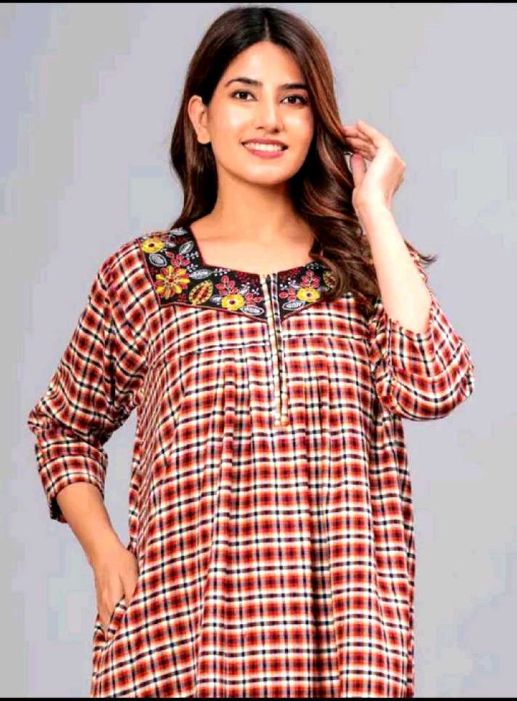 winter nighty with front zip and side pocket