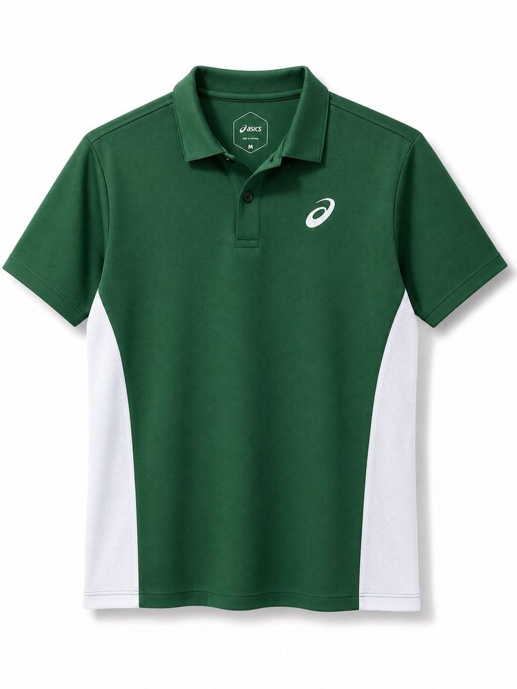 ASICS Green White DriFit Polo T-Shirt