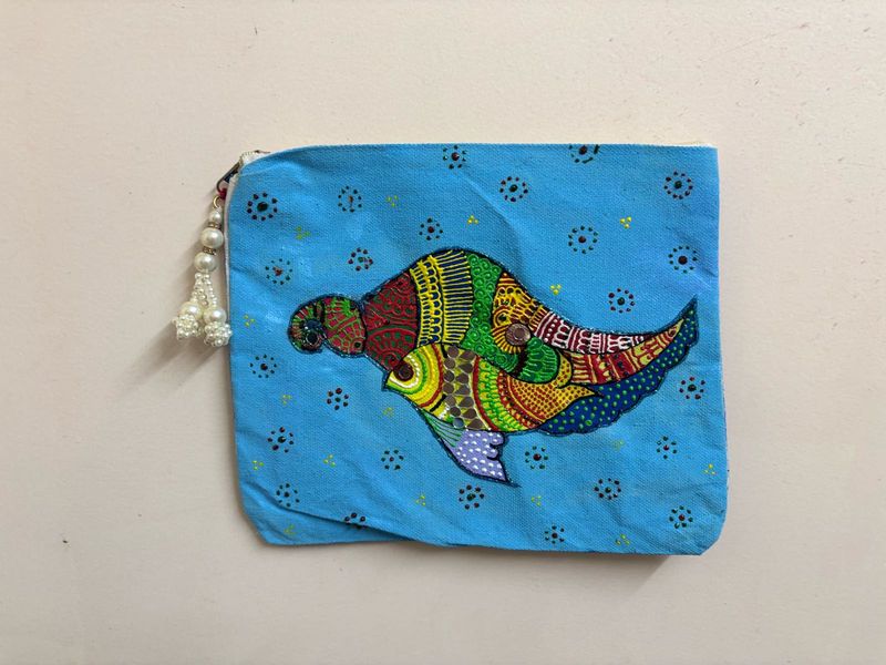 Handpainted designer pouch