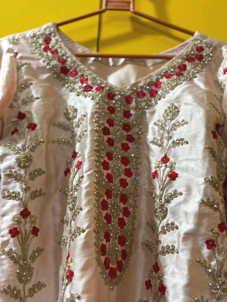 embroidery garara kurta and duppta