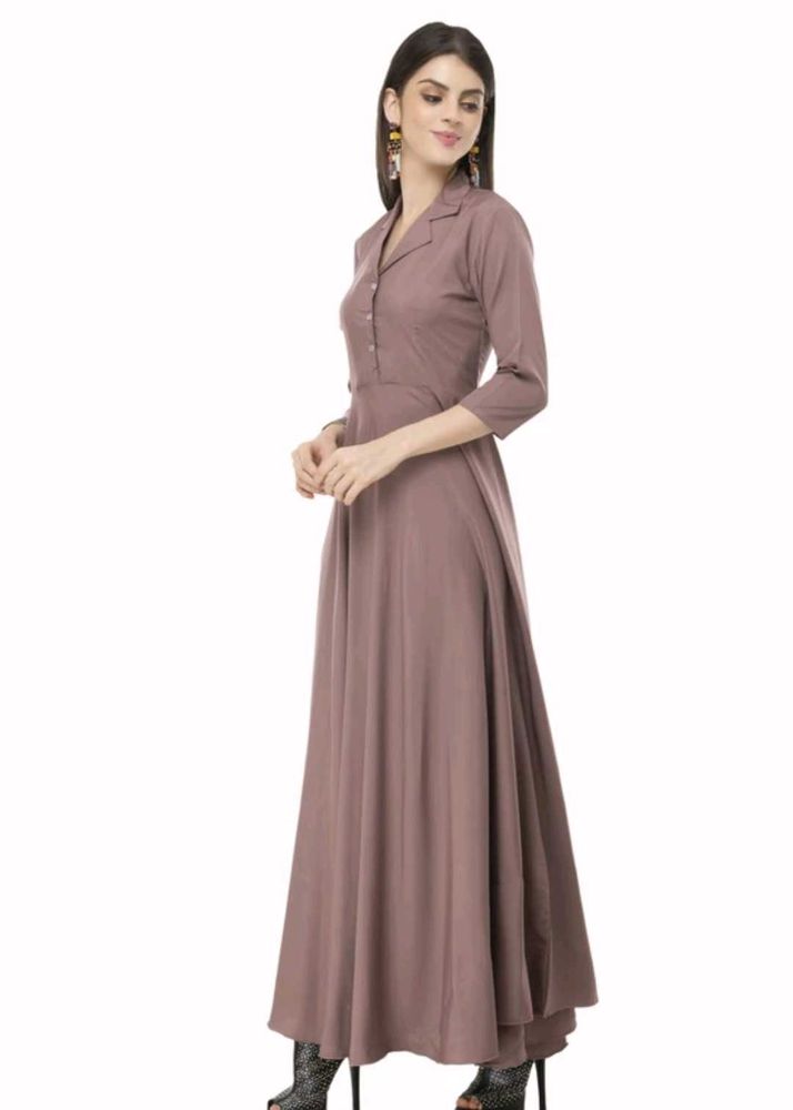 Elegant Mauve Collared Maxi Dress