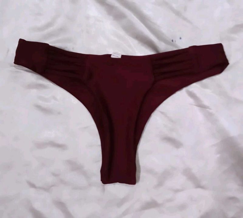 Maroon Ruched Bikini panty