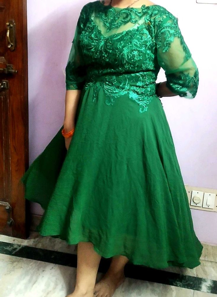 Elegant Green Lace Dress