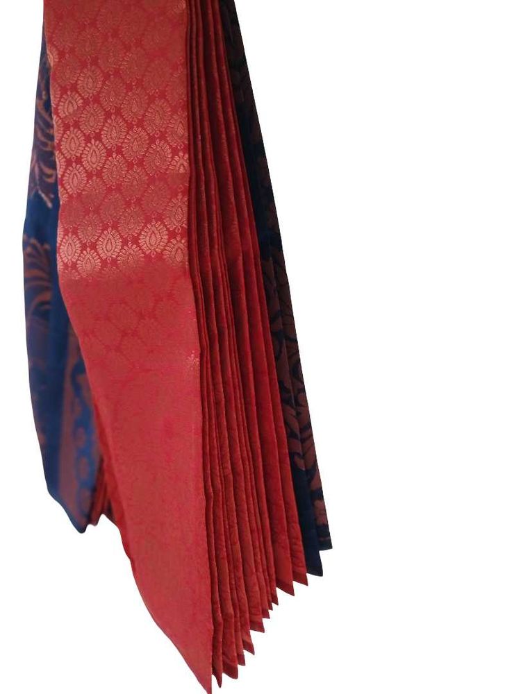Elegant Blue &amp; Red Silk Saree