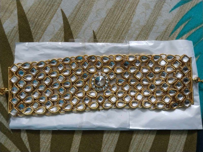 Gold-Tone Kundan Bracelet