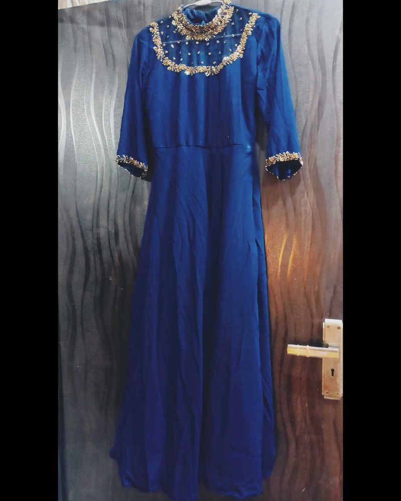 Elegant Royal Blue Embellished Gown