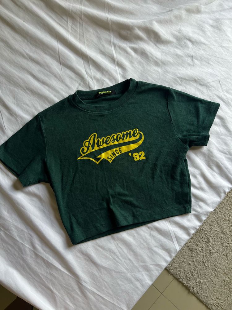 Burger bae - Green Crop Top "Awesome Since '92"