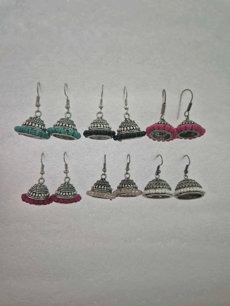Set of 6 Jhumka Earrings - Unused
