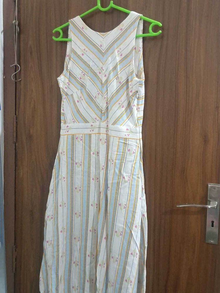 Striped Sleeveless Midi Dress