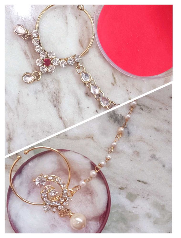 Elegant Kundan Nath with Pearl Dangle