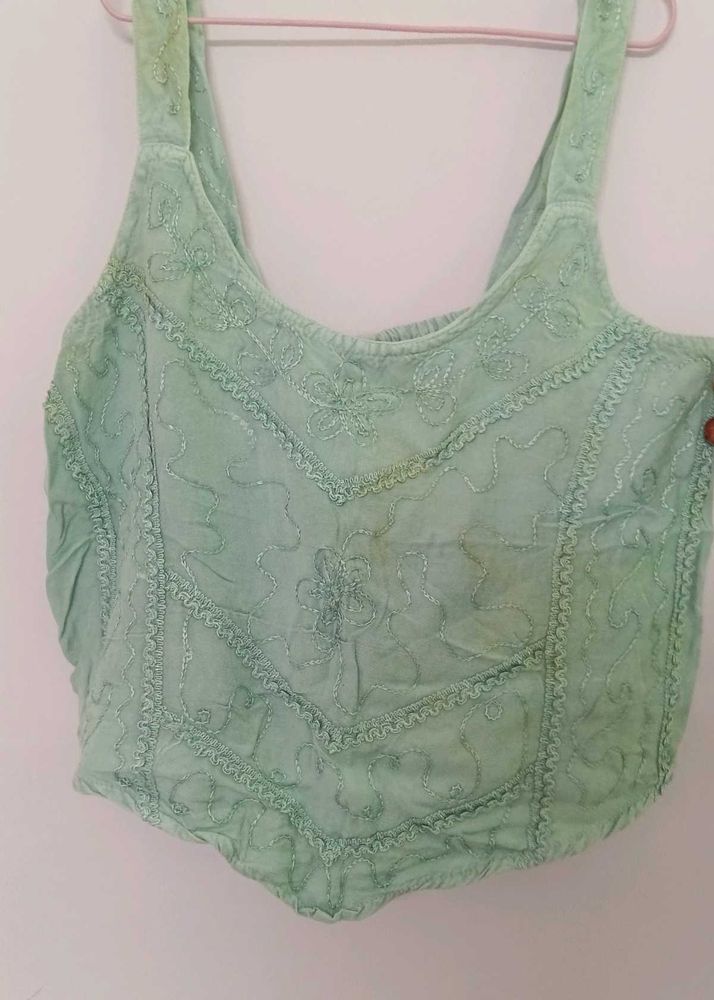 Mint Lace Cropped Cami