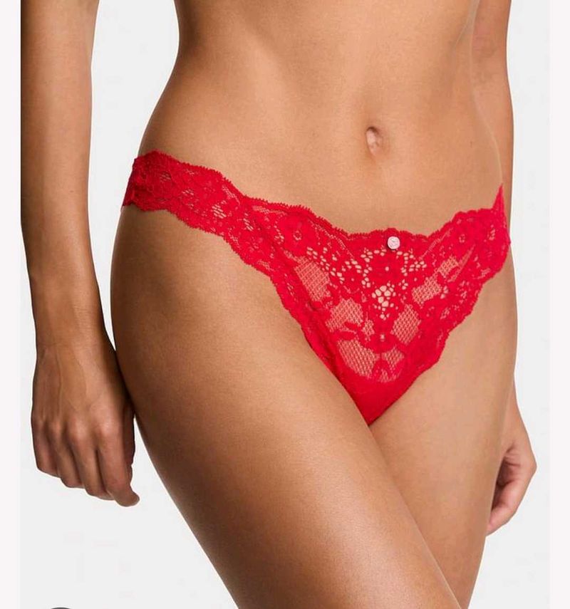 Red Lace Thong Panty