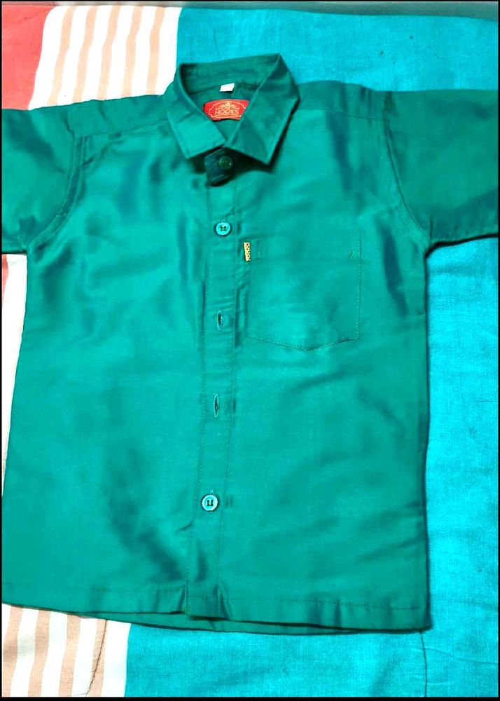 Boys Solid Color Short Sleeve Shirt