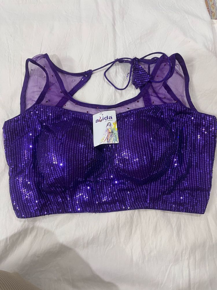 Sparkling Purple Sequin Blouse