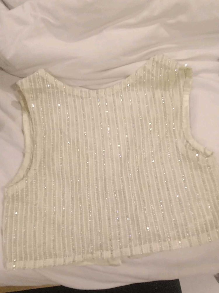Sparkling Embellished Crop Top