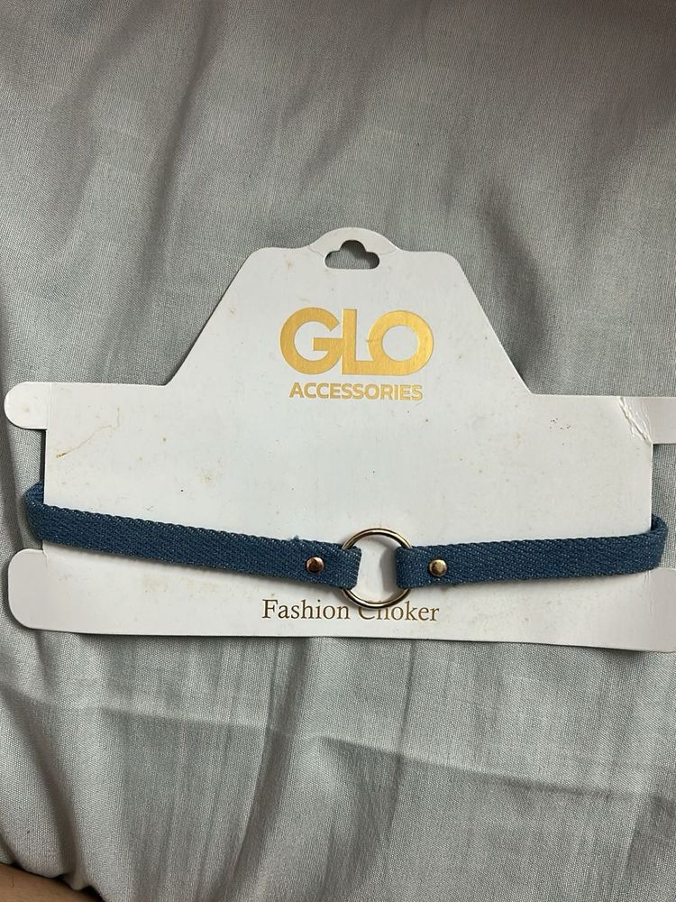 Blue Denim Fashion Choker Necklace