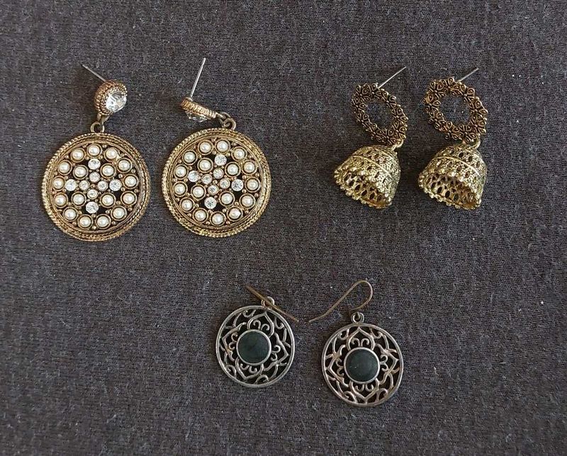3 Pairs of Ethnic Earrings