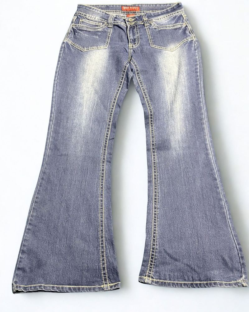 Flared Blue Denim Jeans