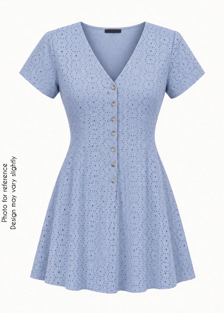 WestSide Light Blue Eyelet Dress