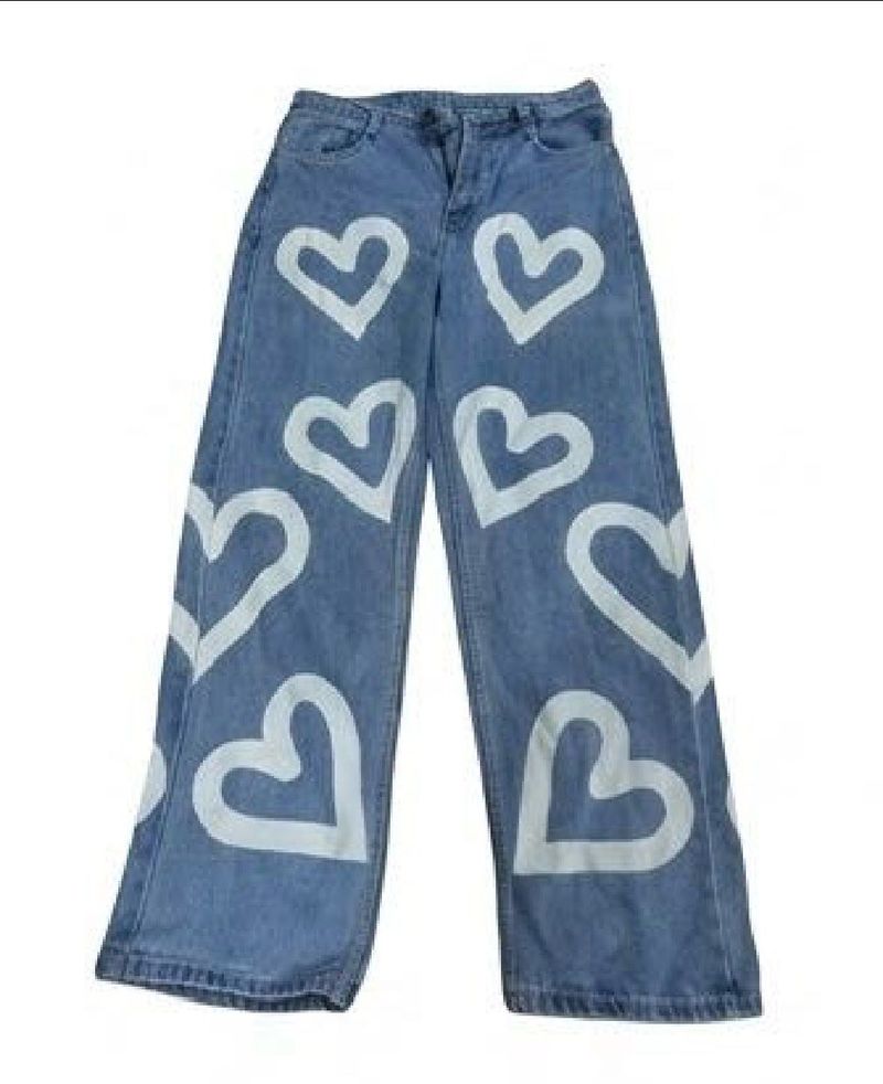 Denim Jeans with Hearts