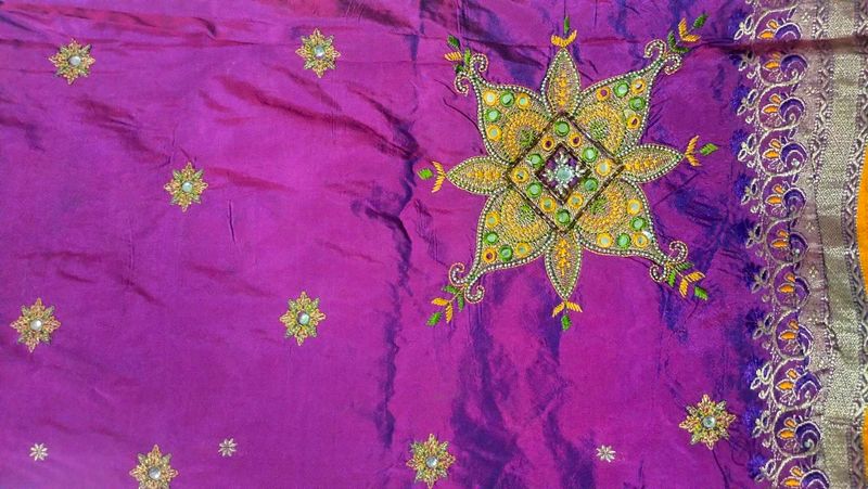 Beautiful Zari Purple saree