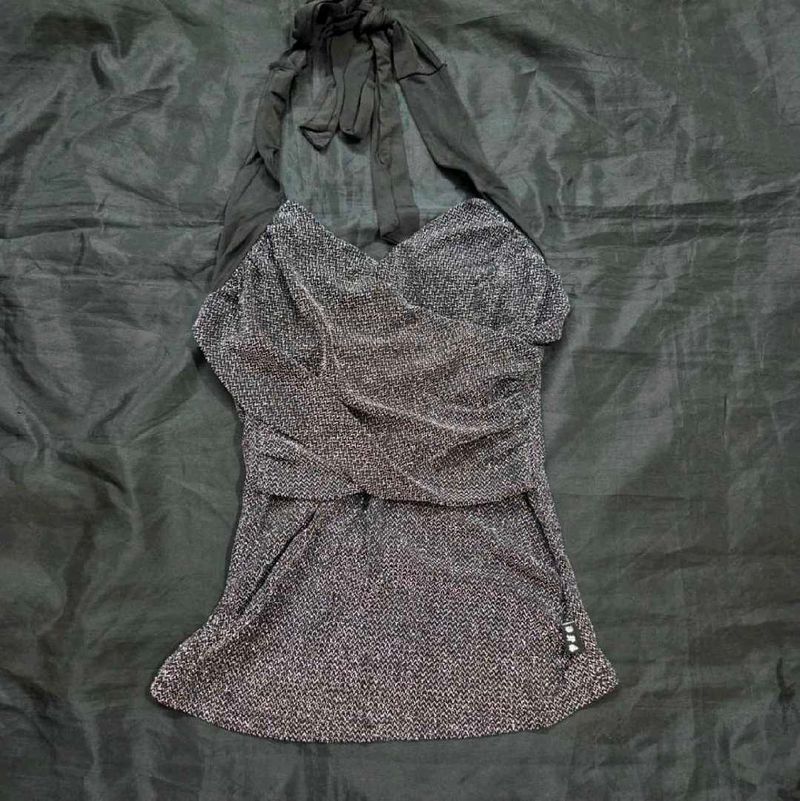 Sparkly Halter Neck Top y2k party wear