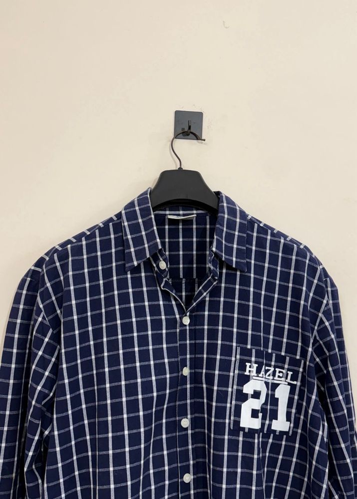Checked Shirt with "HAZEL 21" Graphic