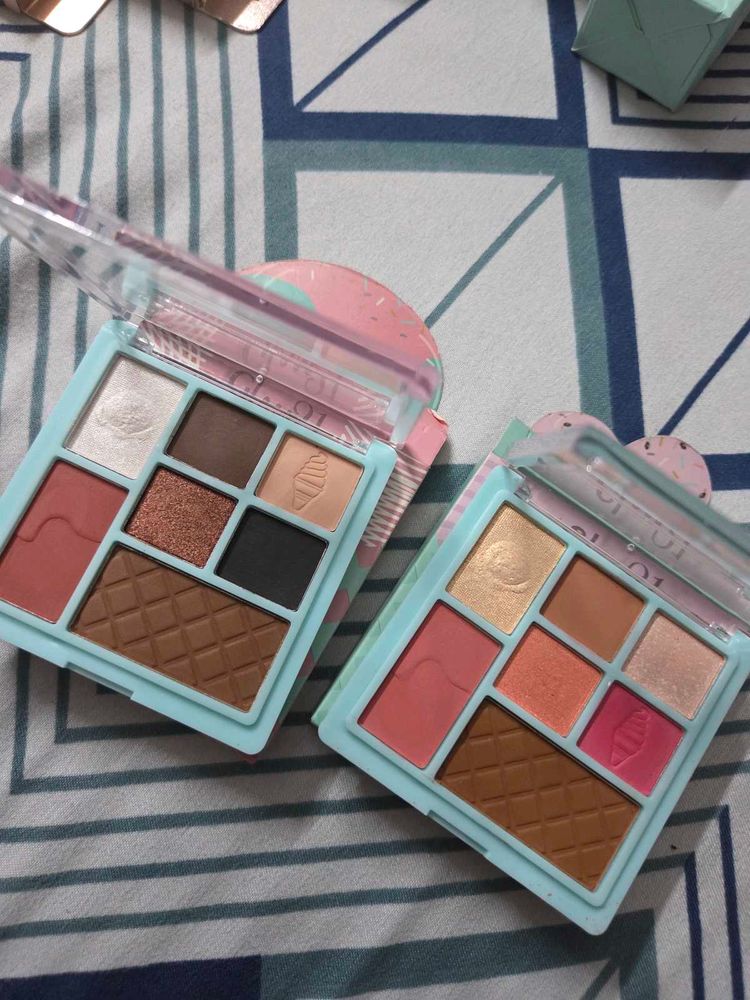 Set of 2 Cute Ice Cream Themed Makeup Palettes