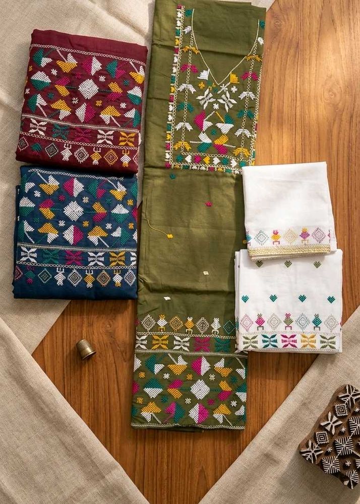 Embroidered Cotton Kurta Set