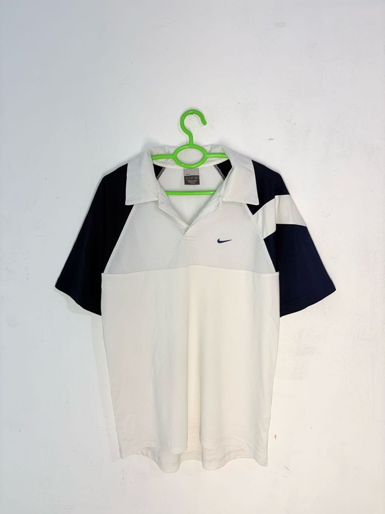 Nike Men's White &amp; Navy Polo Shirt