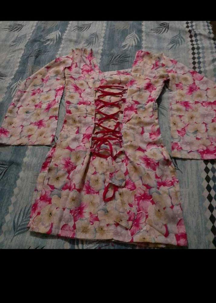 pinterest kurti /Floral Print Corset back