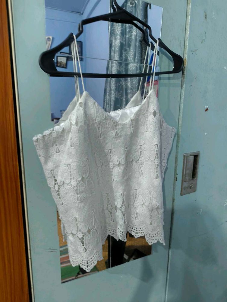 White Lace Camisole Top