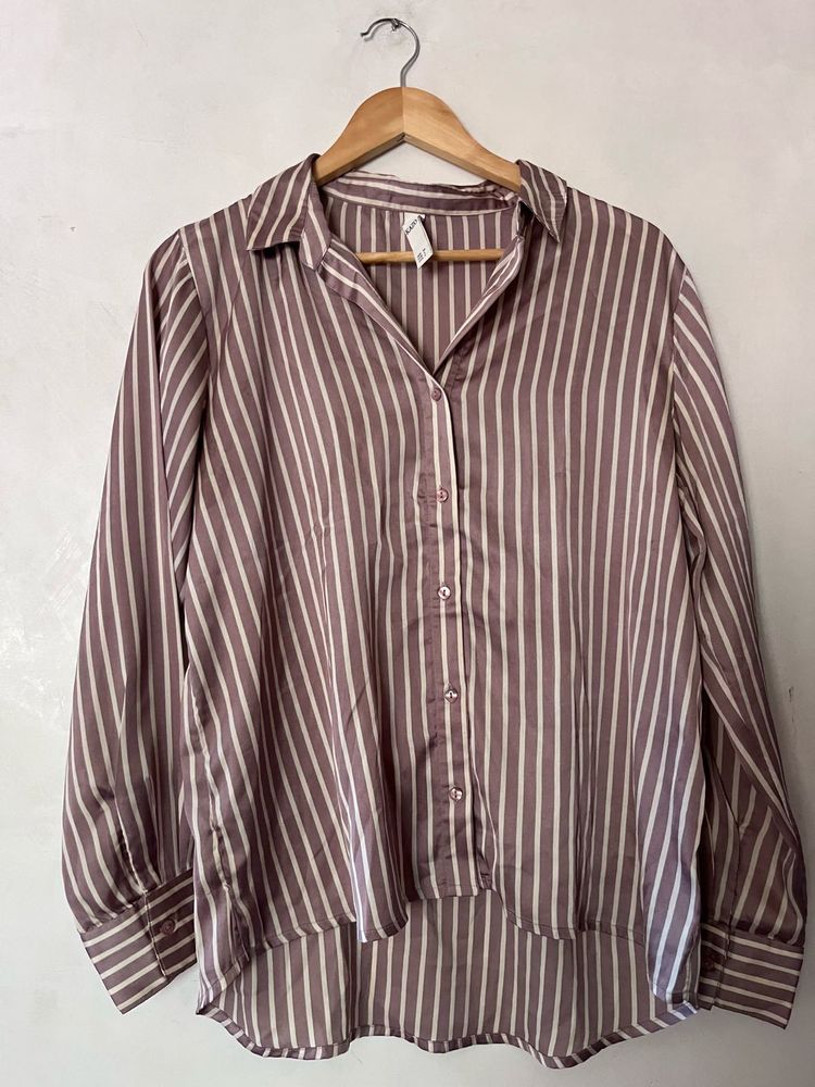 Branded Kazo Striped Button-Up Shirt