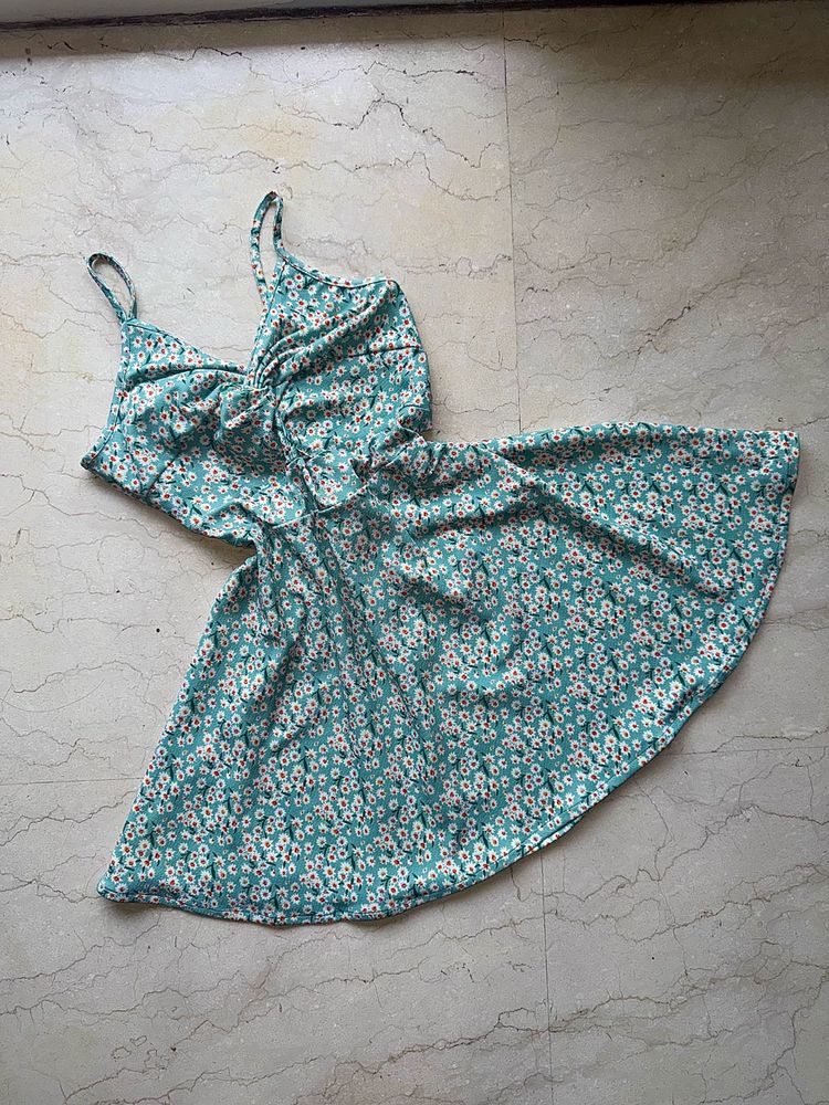 Cute Floral Print Mini Dress