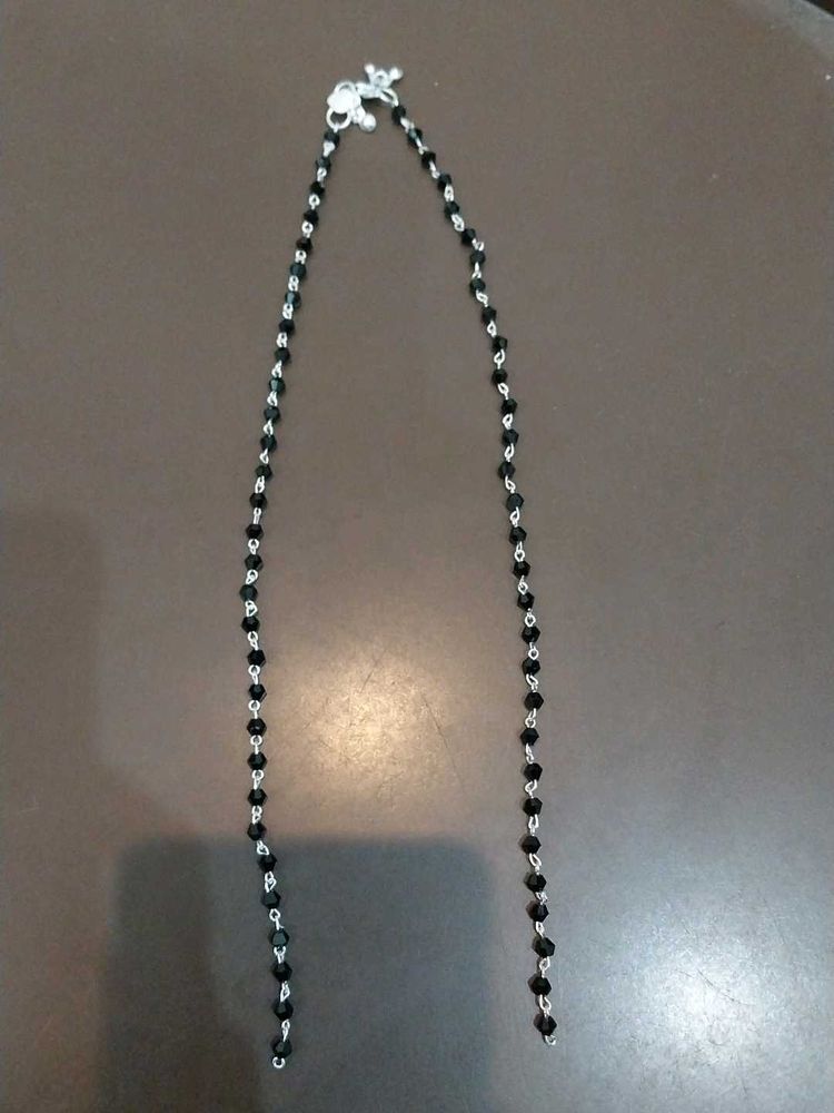 Black Beaded Anklet