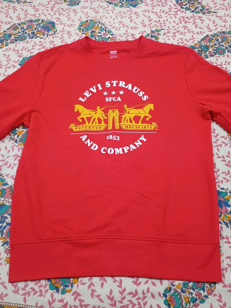 Levi Strauss Red Crewneck Sweatshirt