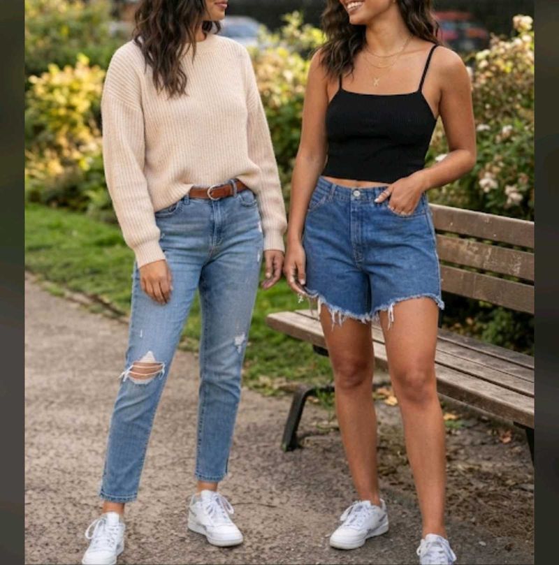 UCB Jeans + WRANGLER Shorts