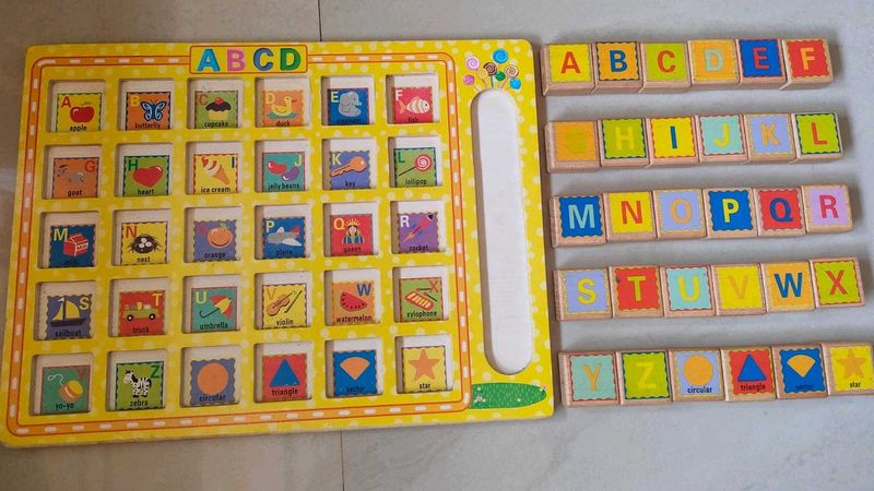 Wooden Alphabet &amp; Picture Blocks