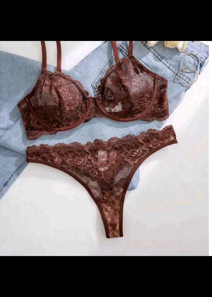 Lace Bra and Thong Set