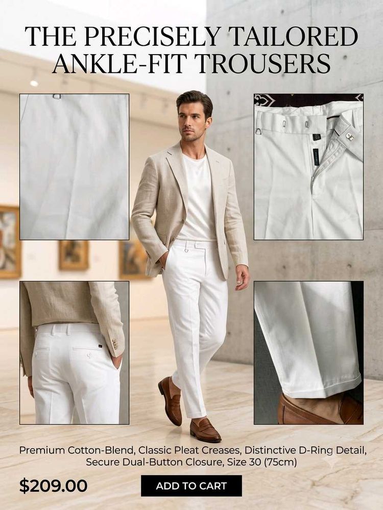 Men's Premium Tailored Ankle-Fit Trousers
