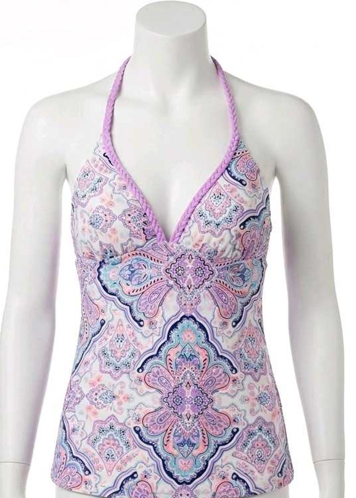 Print Halter Bikini Top