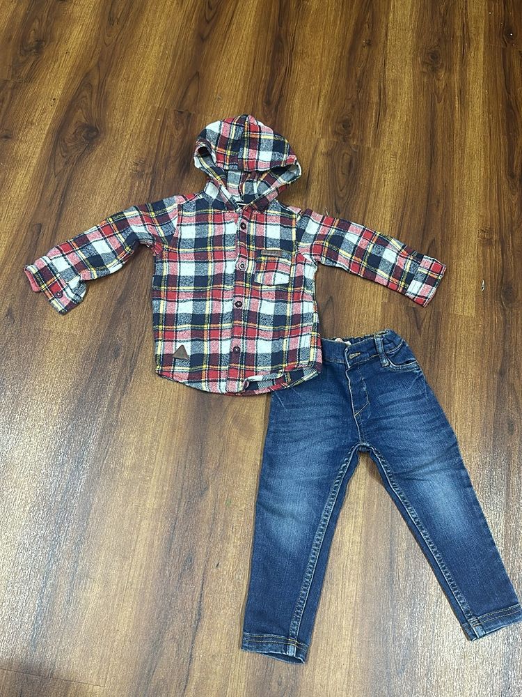 Set of branded shirt and jeans