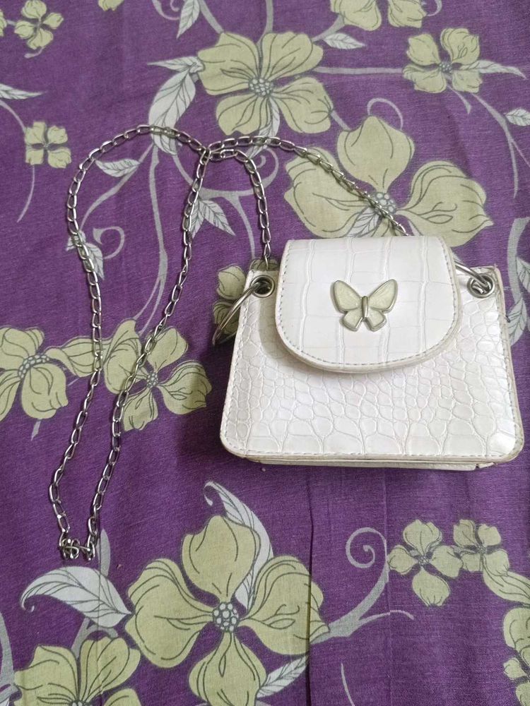 Chic Butterfly White Mini Bag