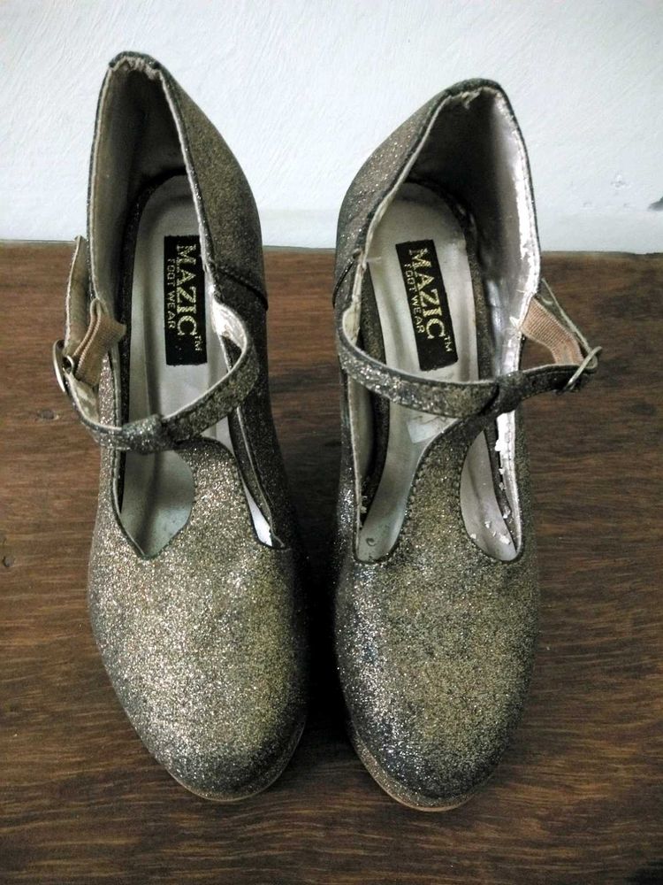 Sparkly T-Strap High Heels