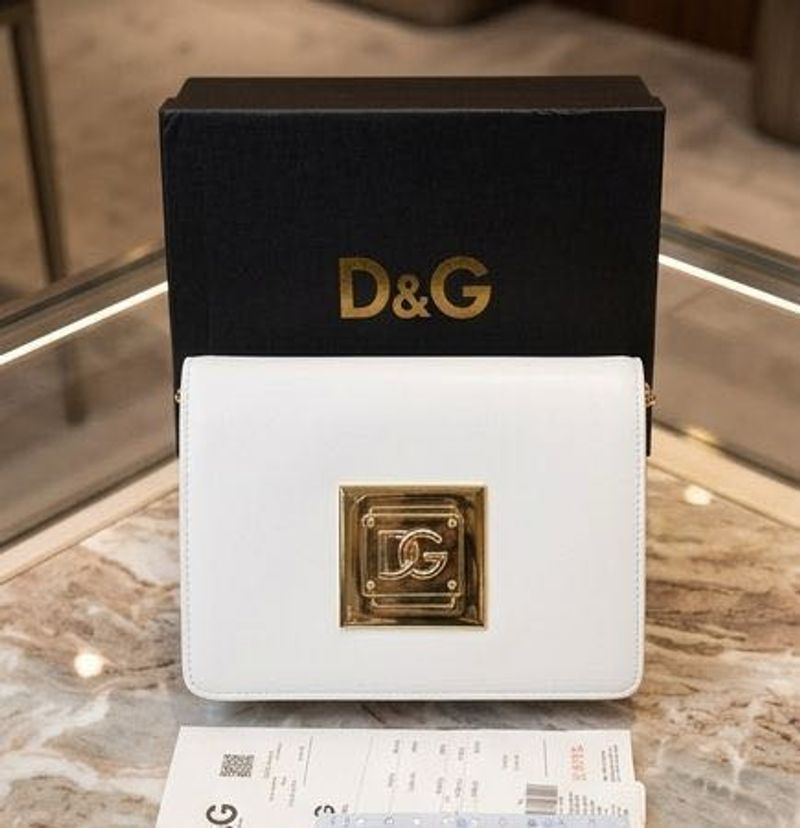 Dolce &amp; Gabbana White DG Clutch Bag